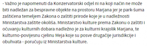 Očitovanje Ministarstva kulture